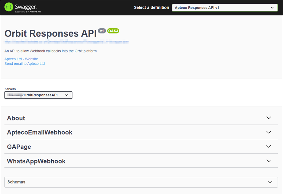 Orbit Responses API Orbit Responses API Swagger page