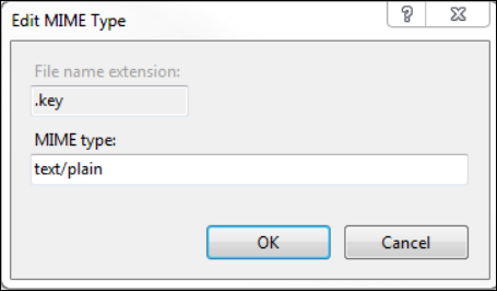 Edit MIME Type dialog for .key extension