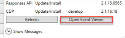 Event viewer Event Viewer button