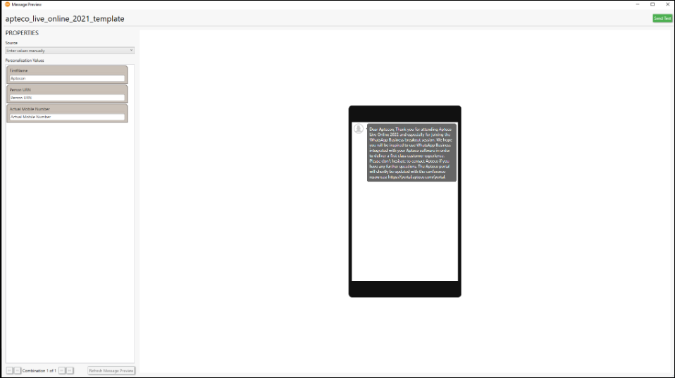 Message Template Message Template
