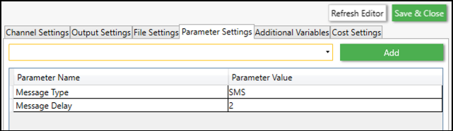 Parameter Settings Parameter Settings