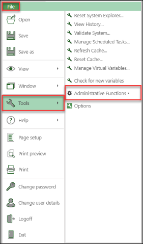 Administrative functions