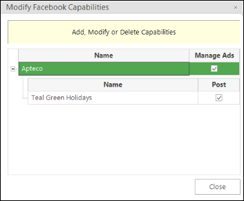 Manage Ads capability