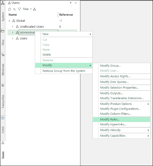 Modify administrator