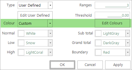 Custom Edit Colours option in the Thematic dialogue