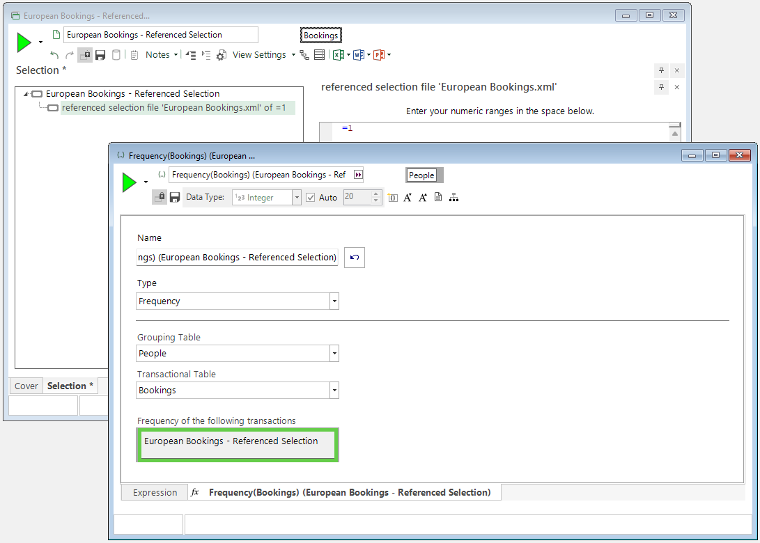Reference file used as a transactional filter in a cube