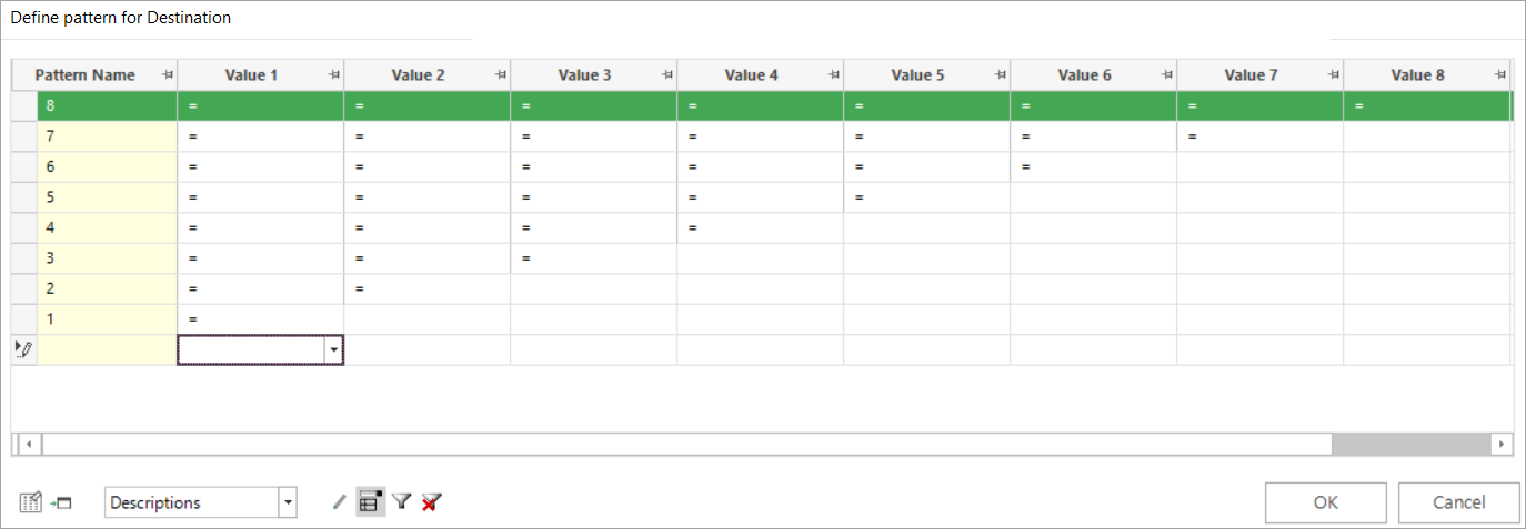 Define settings for Destination