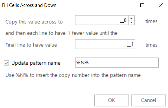 Fill cells across and down