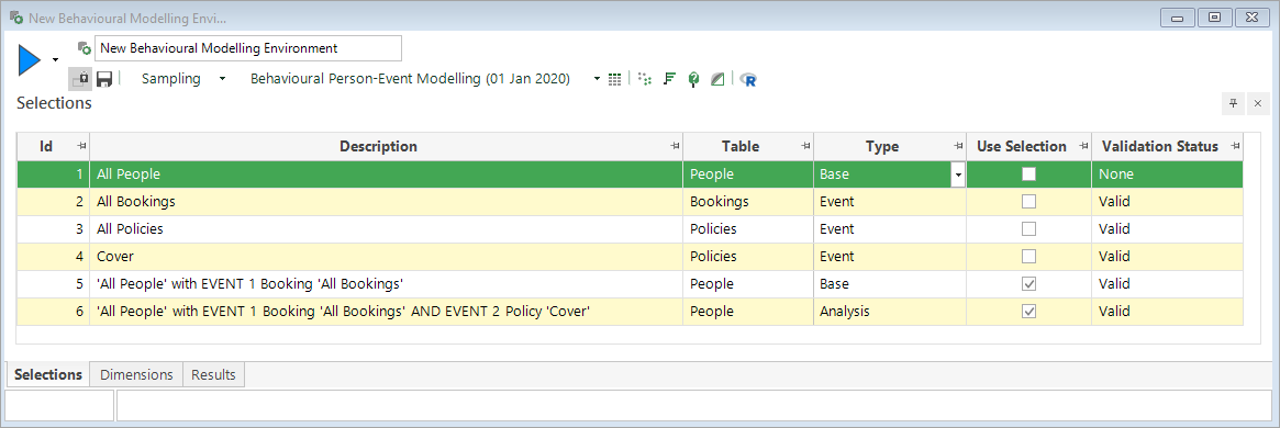 Standard Modelling drop-down with Use behavioural modelling option