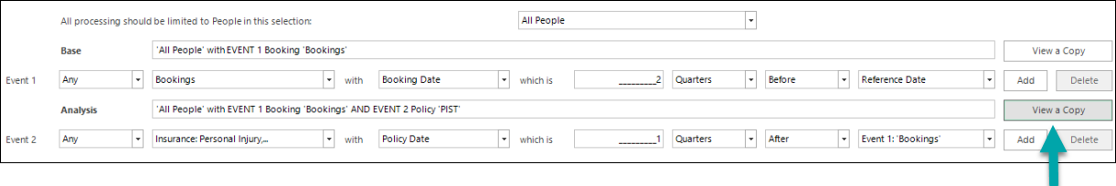 View a Copy button on the modelling environment dialog