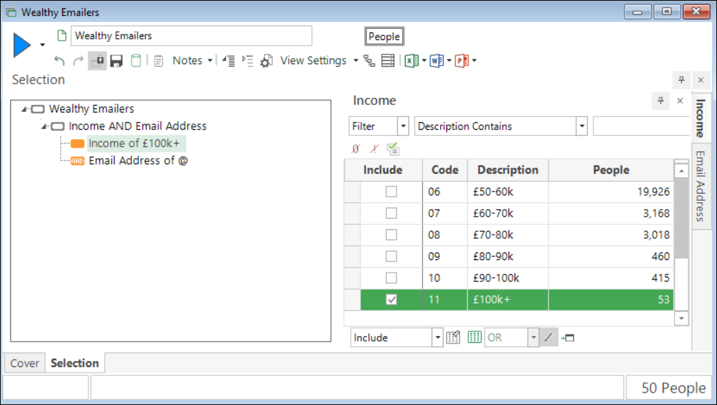 Customer segment identified in FastStats for Salesforce upload