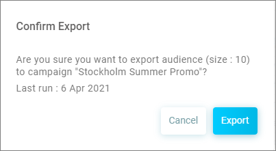 Confirm Export Confirm Export