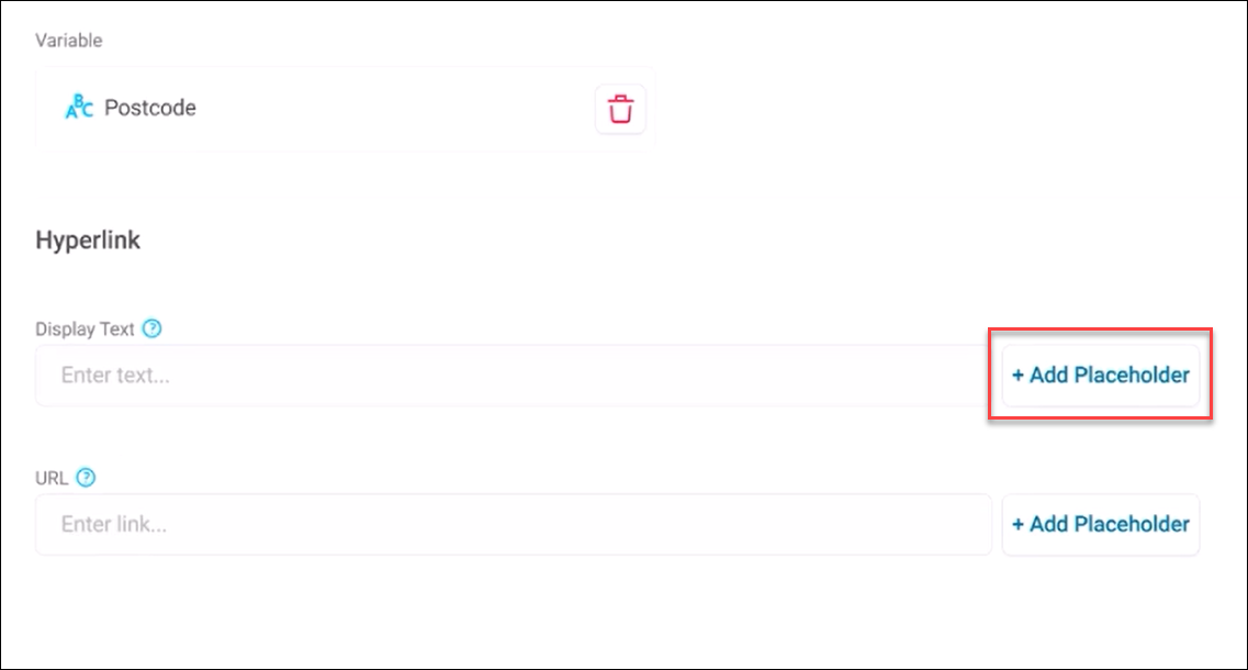 Add placeholder text