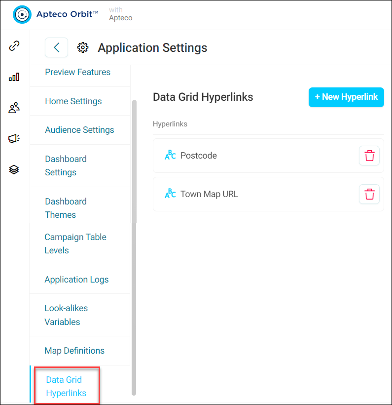 Data grid hyperlinks