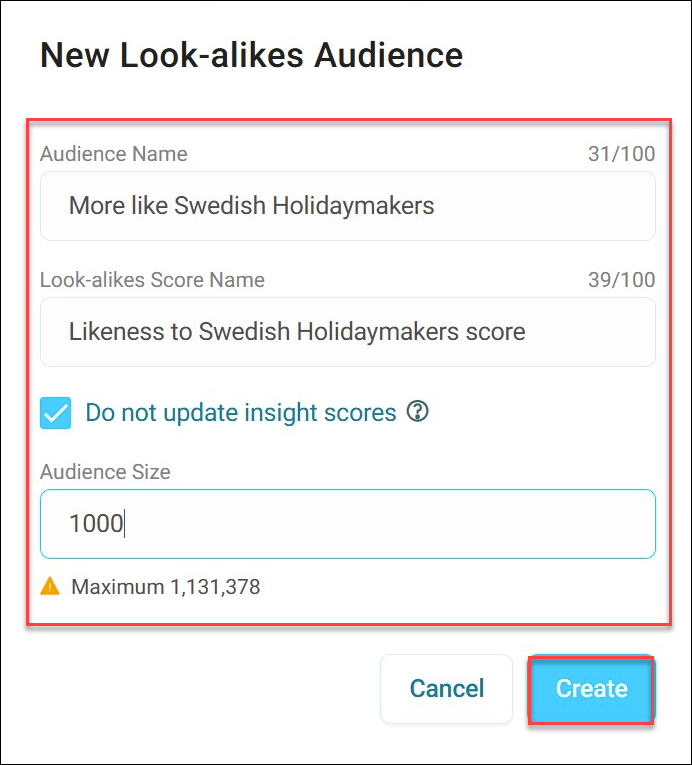 Look-alikes settings