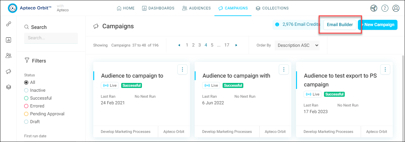 Campaign Overview Screen