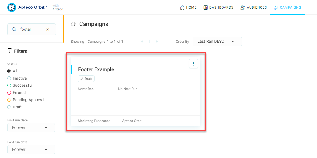 Open your Campaign