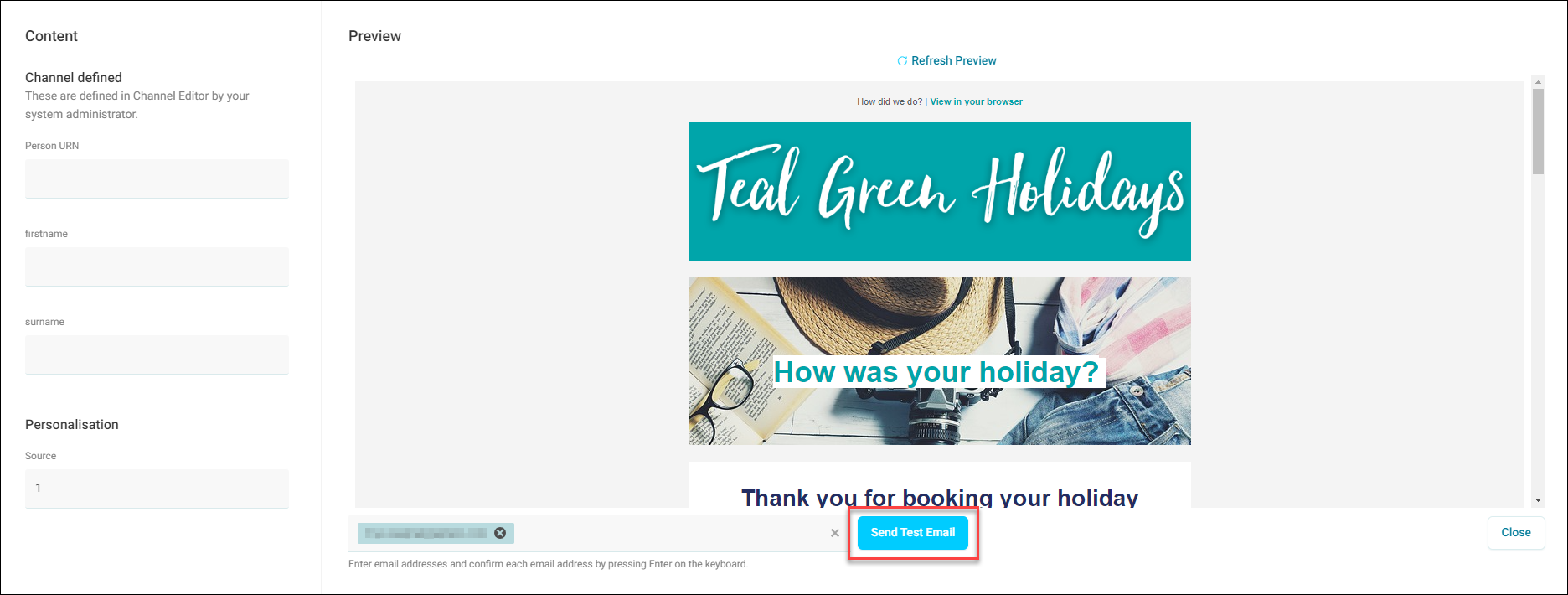 Send Test Email