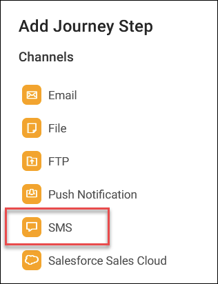 SMS journey step