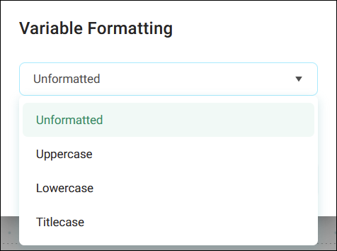 Variable formatting