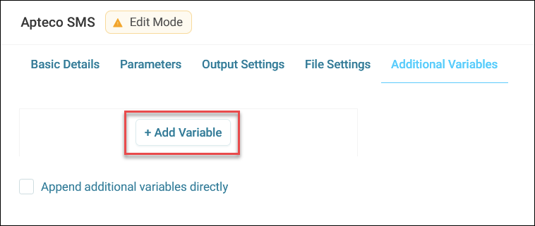 Add additional variables
