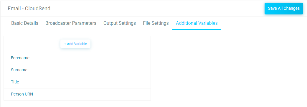 Channel editor - Additional Variables