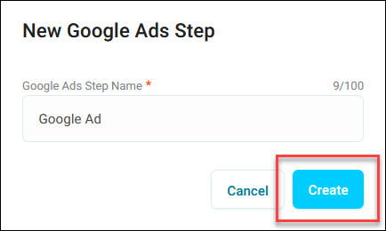 New Google Ads step