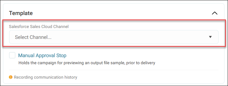 Select Salesforce channel