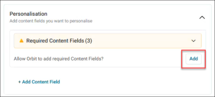 Required content fields