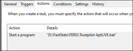 Task Scheduler actions Task Scheduler actions