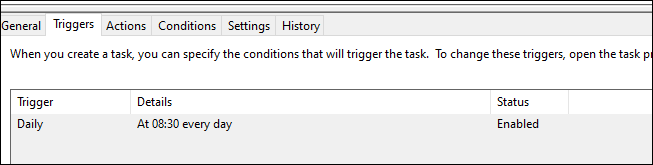 Task Scheduler triggers Task Scheduler triggers