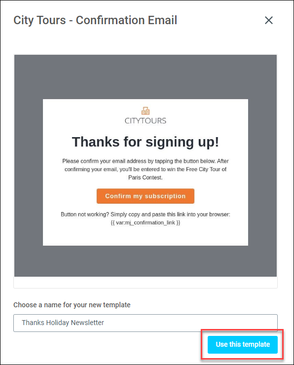 Use this Email Template