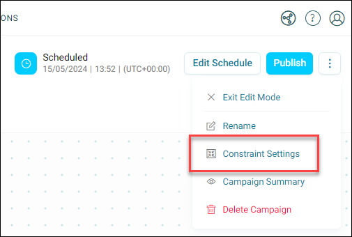 Constraint Settings