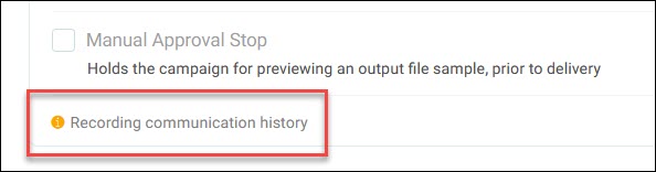 Recording communication history