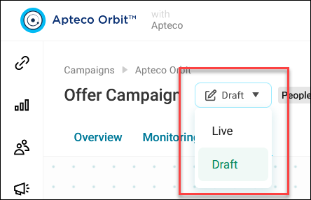 Live and Draft Mode Toggle