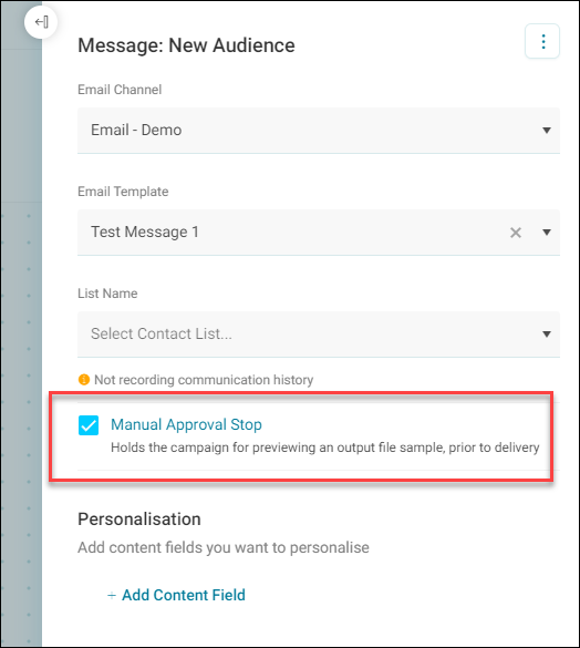 Manual Approval Stop