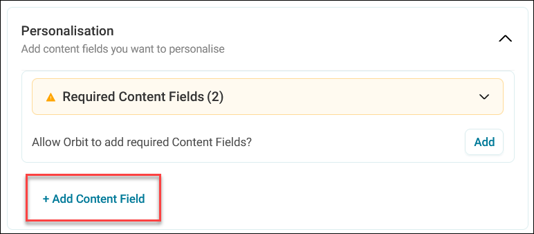 Add personalisation field