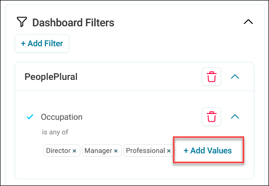 Add values