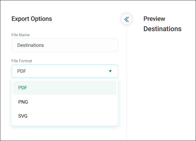 Export options