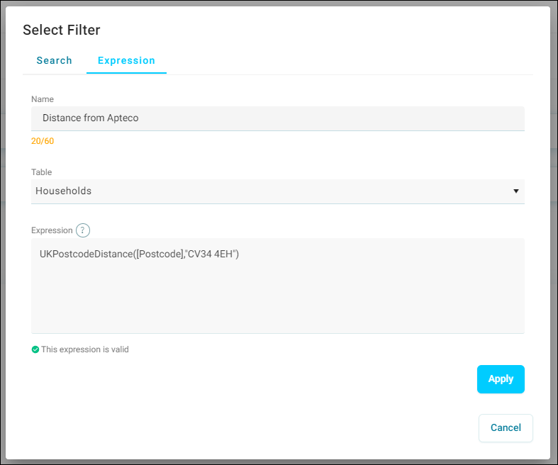 Select filter