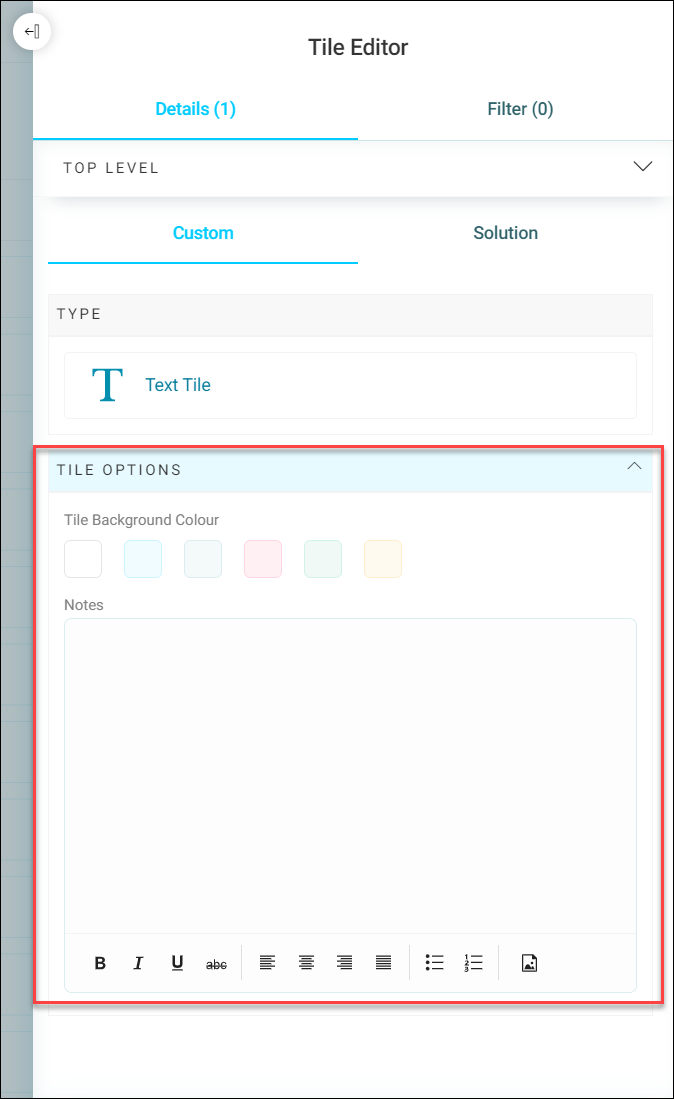 Tile options