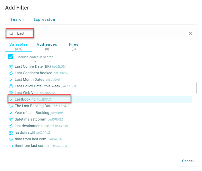 Select filter