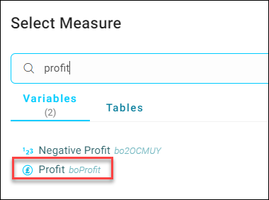 Select measure