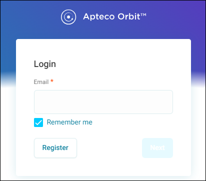 Log in screen Log in screen