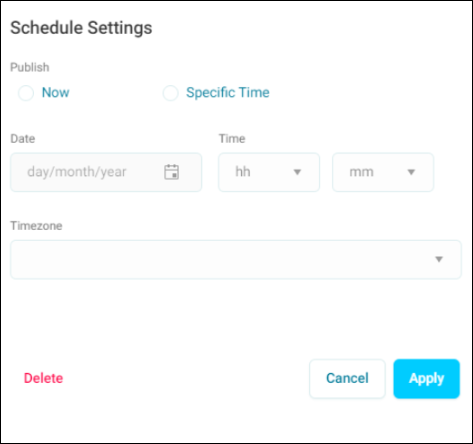 Schedule settings