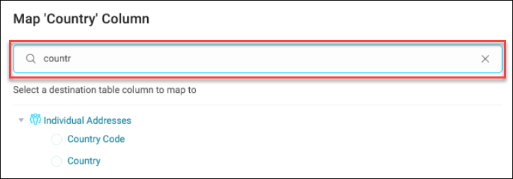 Column search