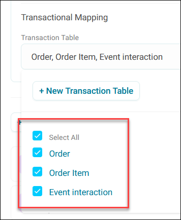 Transactional tables