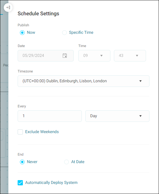Schedule Settings