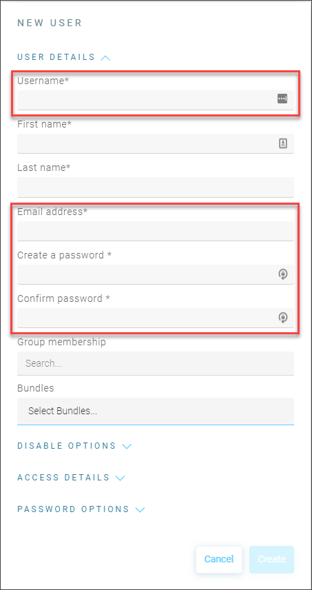 Adding and editing a user