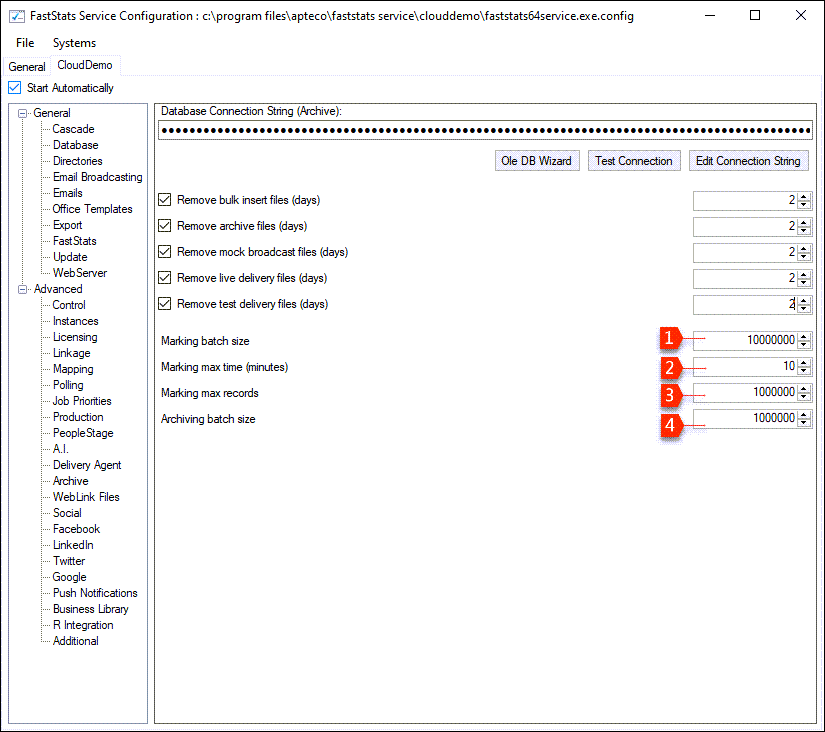 Archiving Configurator settings Archiving Configurator settings